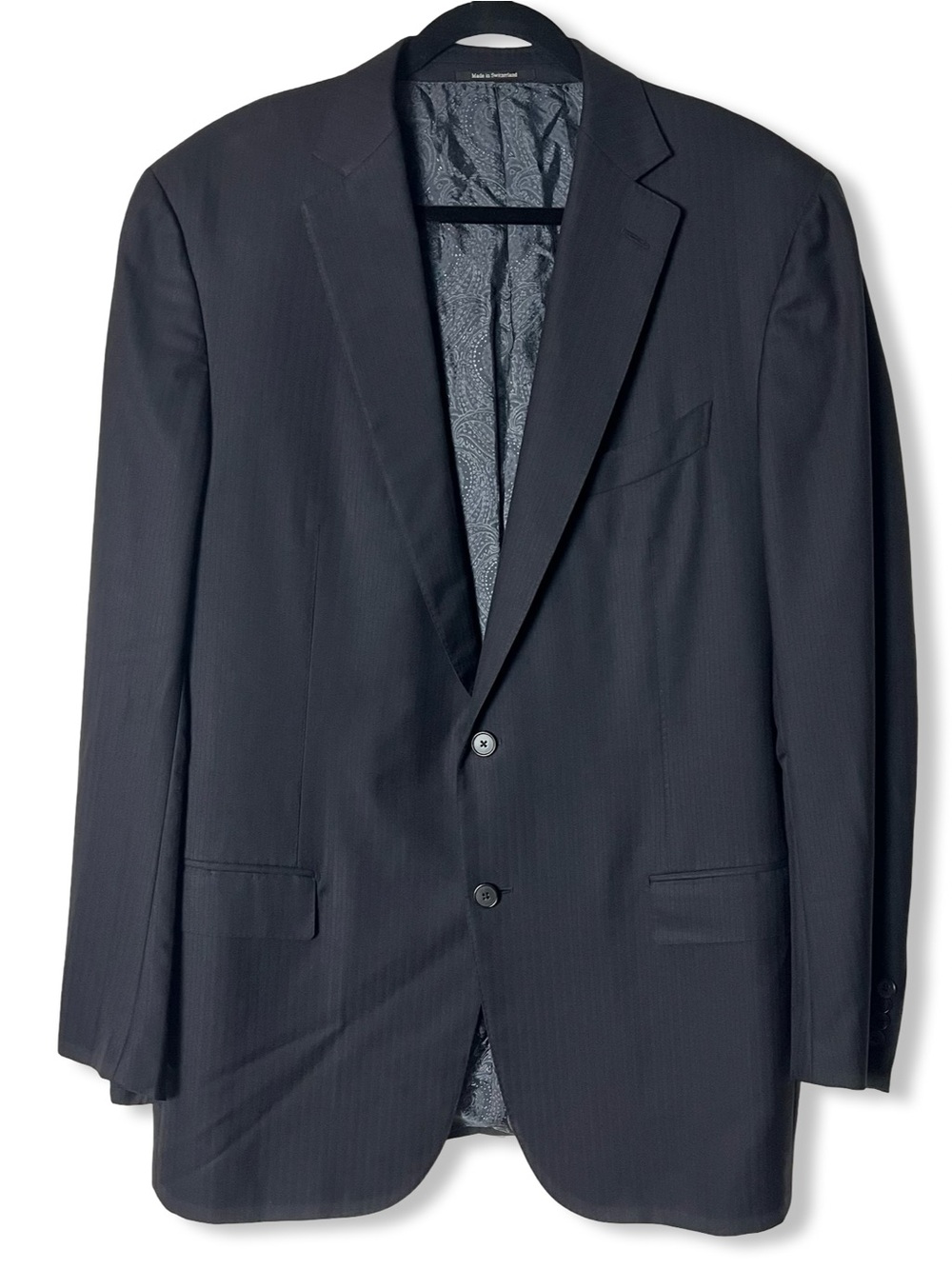 Ermenegildo Zegna Men’s Su Misura Black Pinstripe Blazer Sport Coat Custom Sz 46